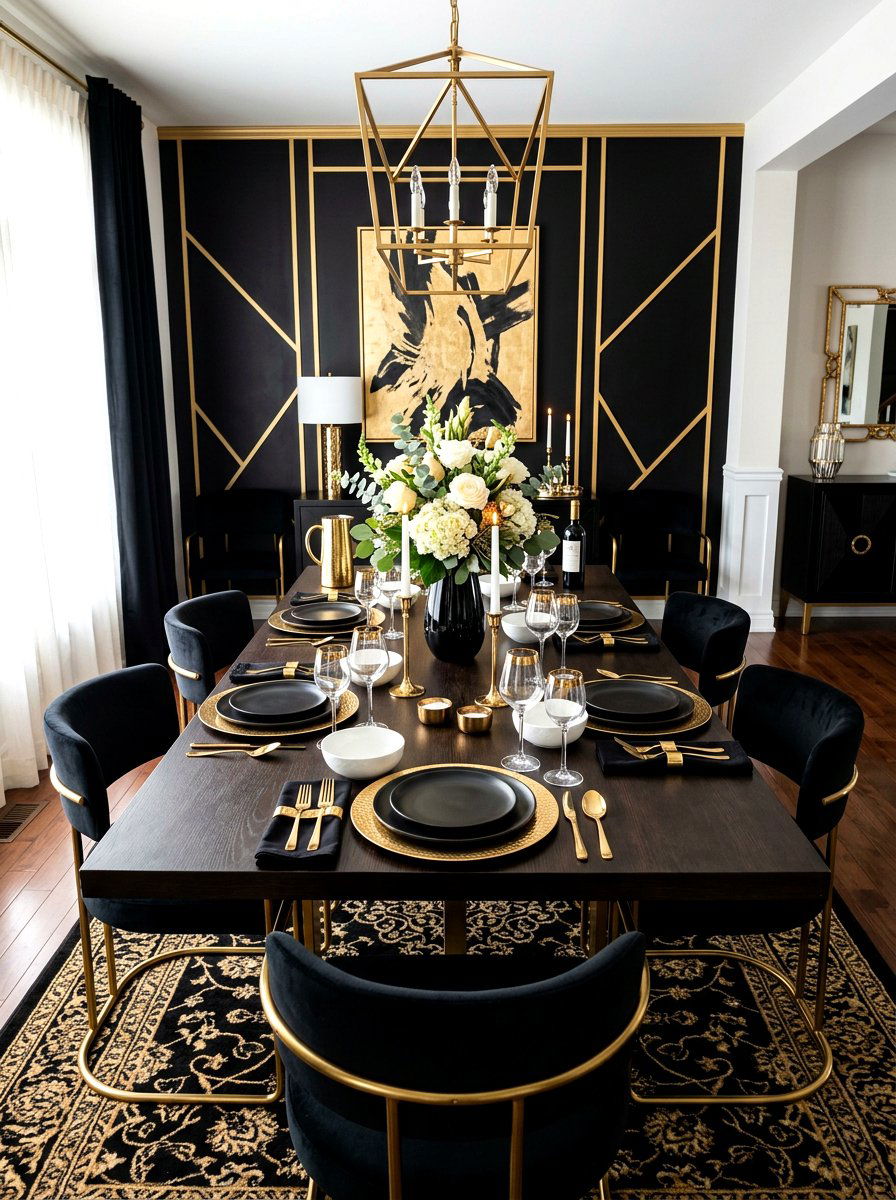Black And Gold Thanksgiving Table - 30 Thanksgiving table decor ideas