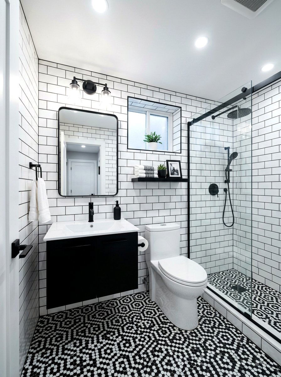 Black And White Basement Bathroom - 30 basement bathroom ideas