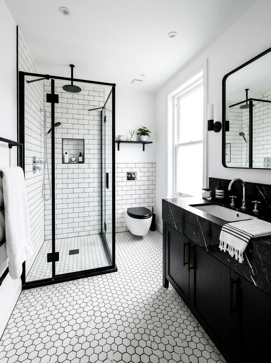 Black And White Bathroom - 30 Pinterest bathroom ideas