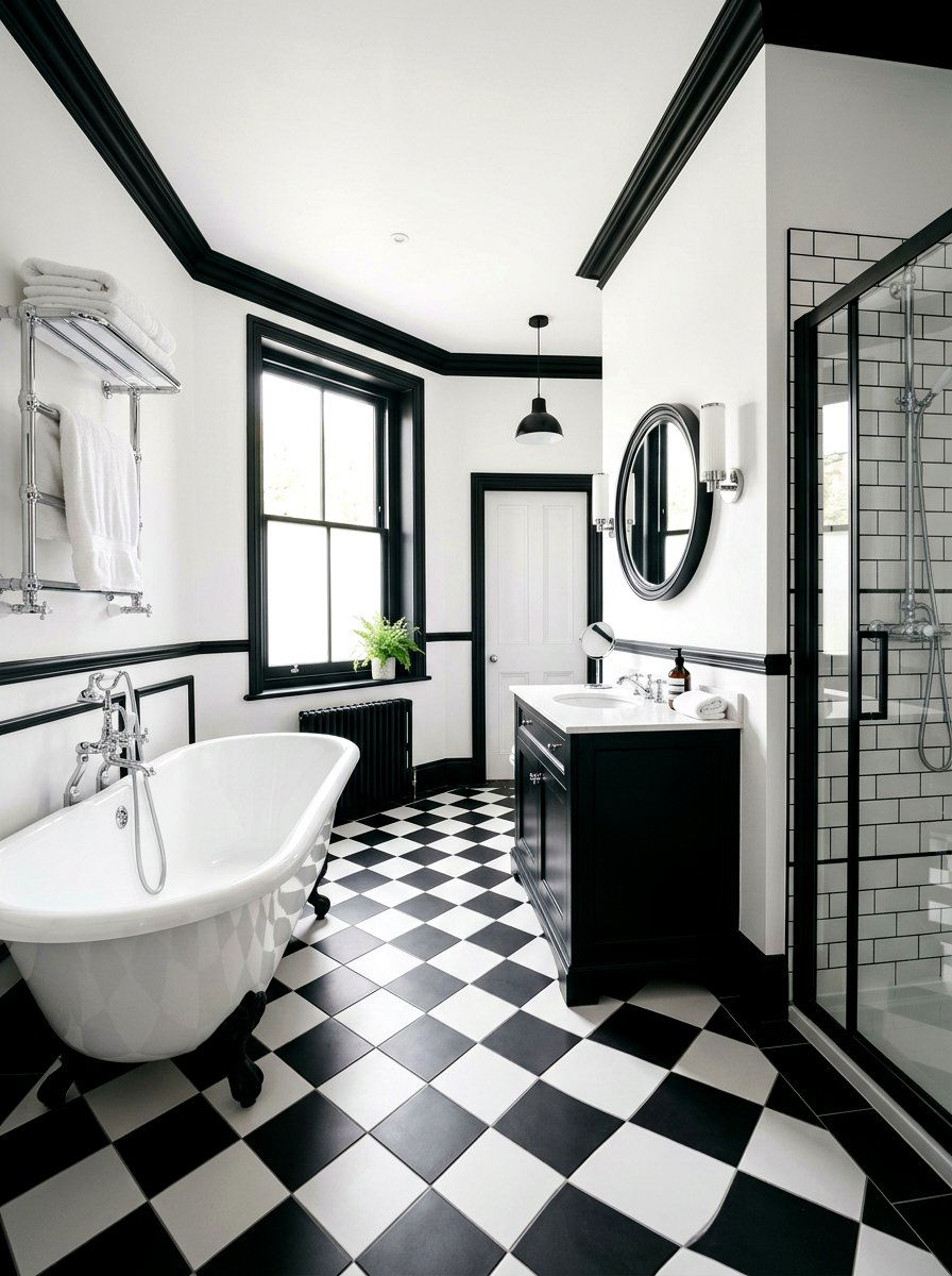 Black And White Bathroom - 30 timeless bathroom ideas