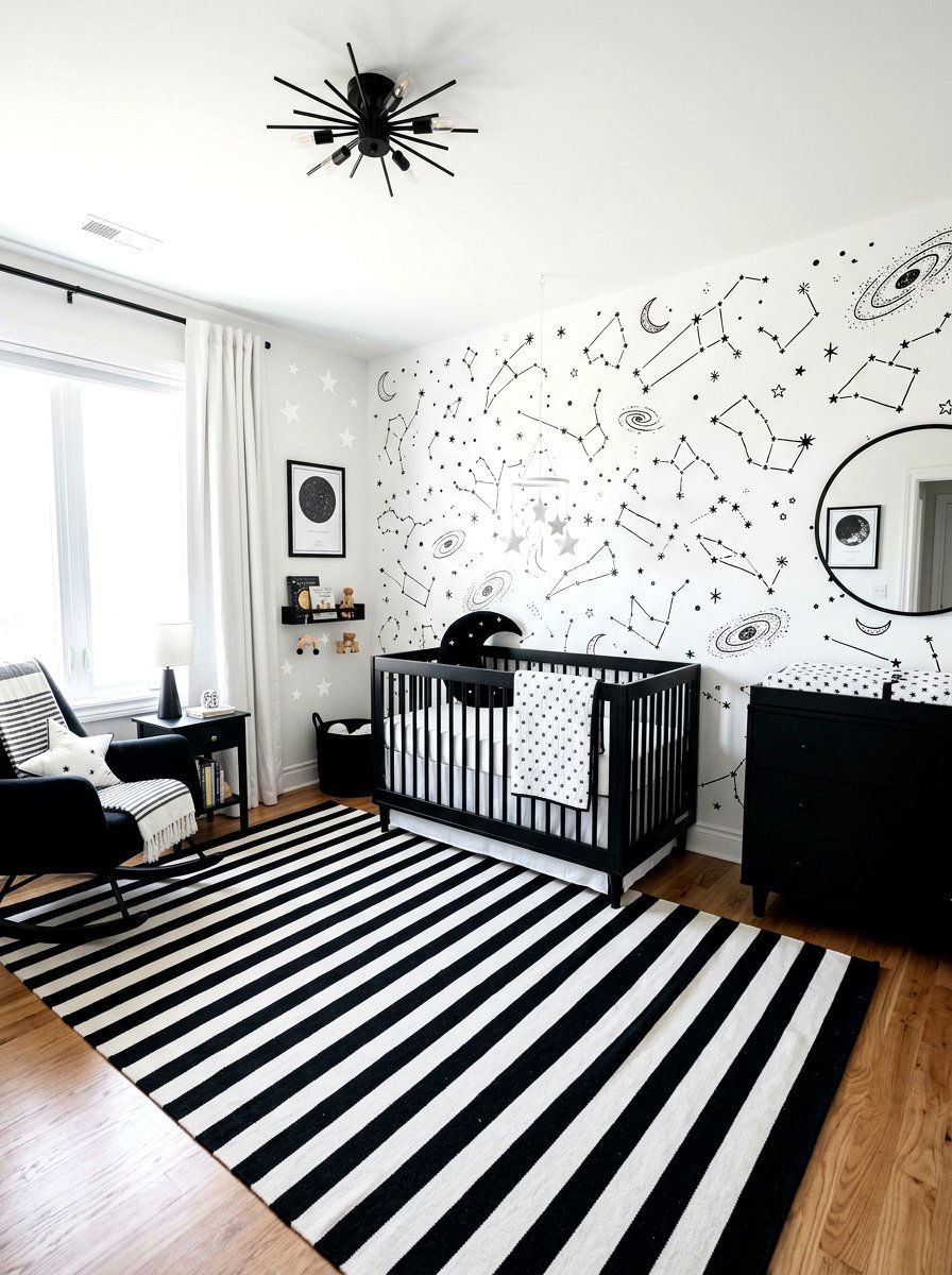 Black And White Celestial Nursery - 30 celestial nursery ideas