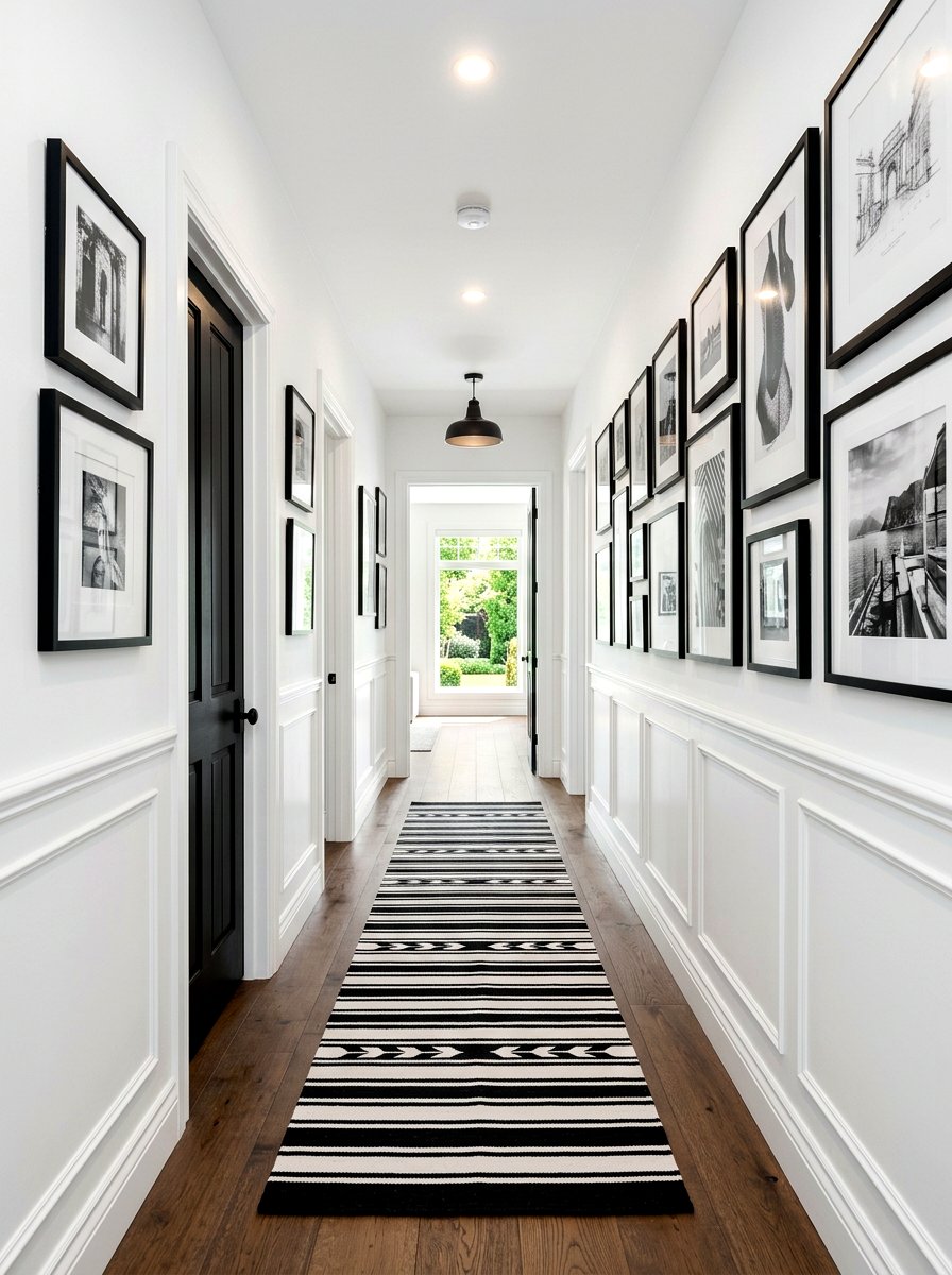 Black And White Decor - 30 narrow hall styling ideas