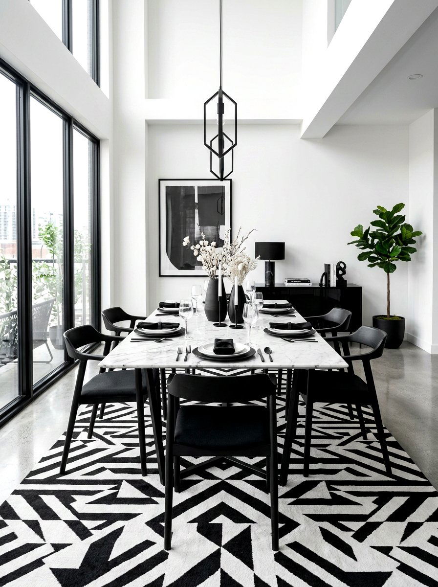 Black And White Dining Room - 30 dining room makeover ideas