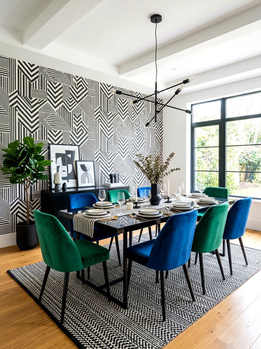 Black And White Dining Room Wallpaper - 30 dining room wallpaper ideas