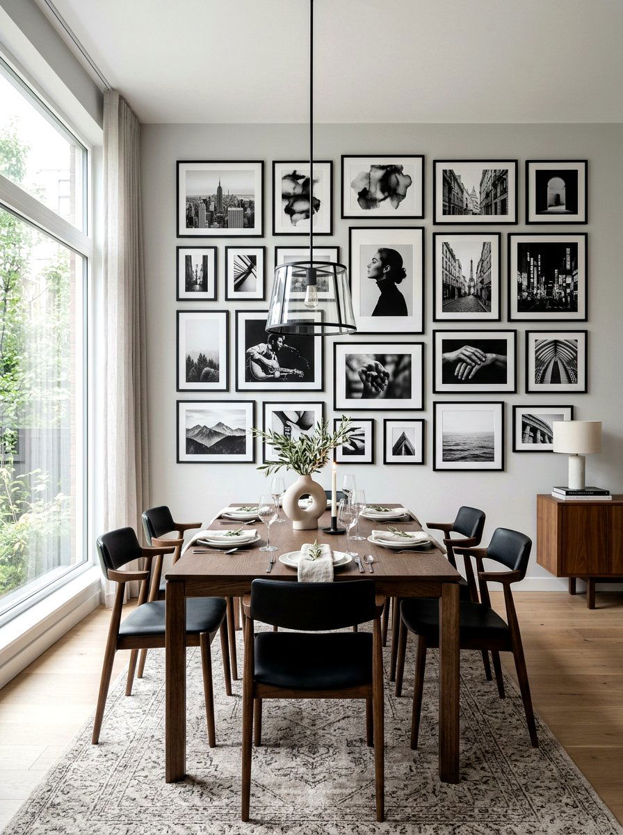 Black And White Eclectic Photo Display - 30 eclectic frame wall ideas