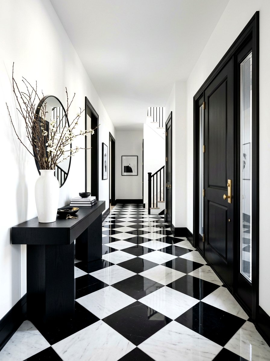 Black And White Entryway - 30 luxury entryway styling ideas