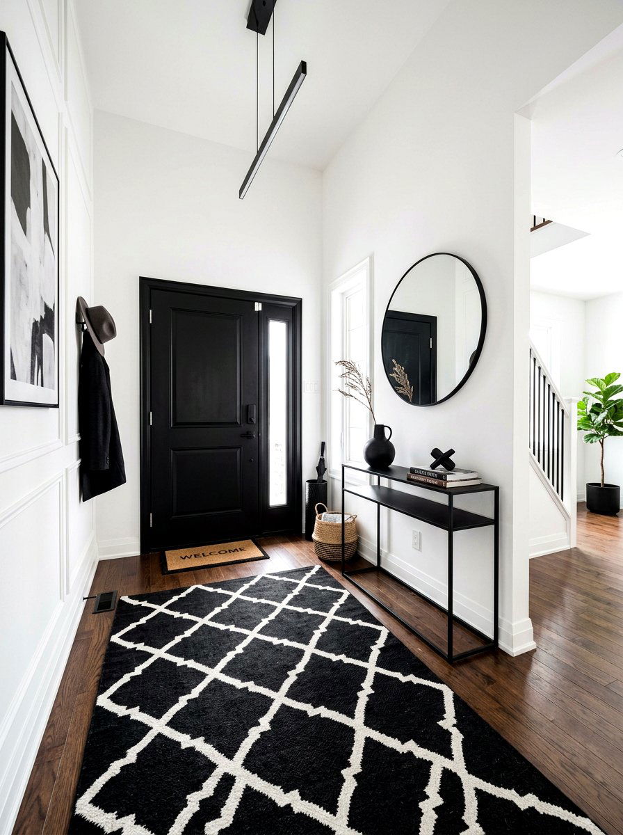Black And White Entryway - 30 viral entryway ideas