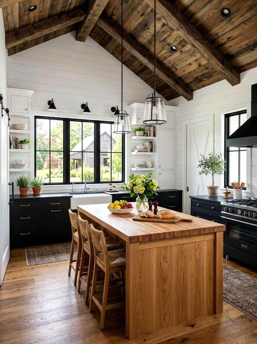 Black And White Farmhouse Kitchen - 30 black and white kitchen ideas