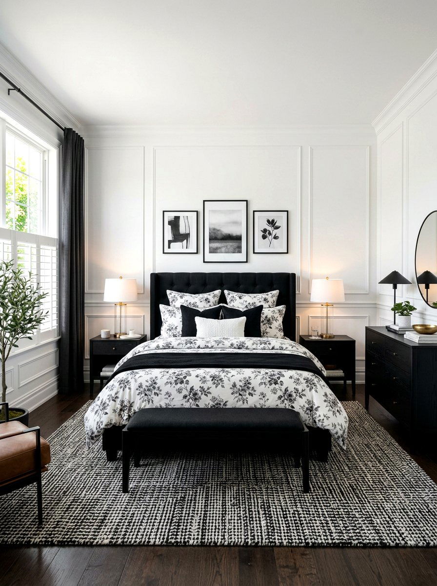 Black And White Floral Bedding - 30 floral bedding aesthetic ideas