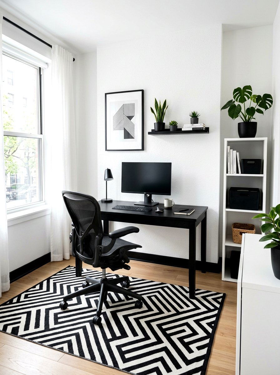 Black And White Home Office - 30 minimalist home office ideas