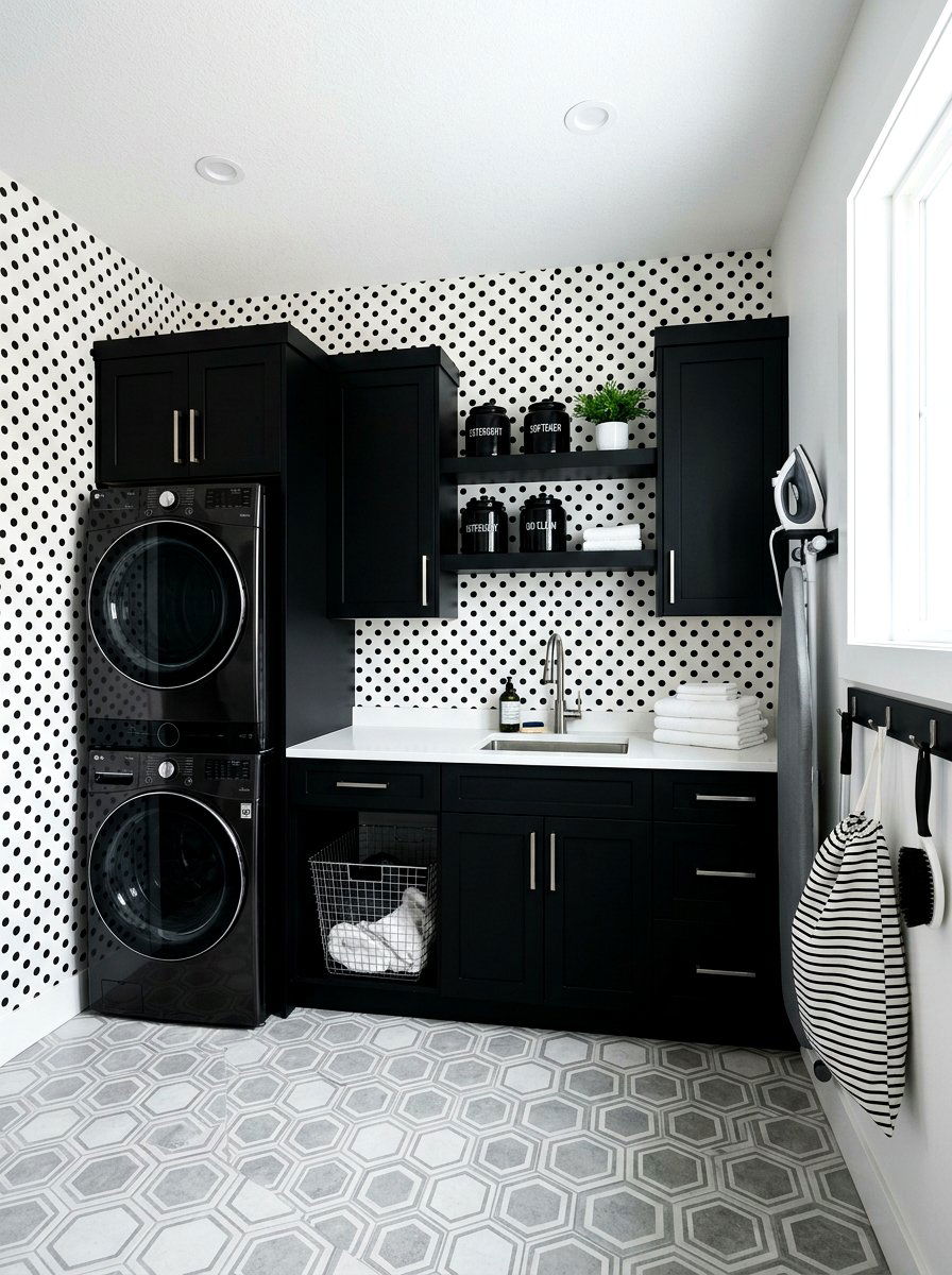 Black And White Laundry Room Wallpaper - 30 laundry room wallpaper ideas