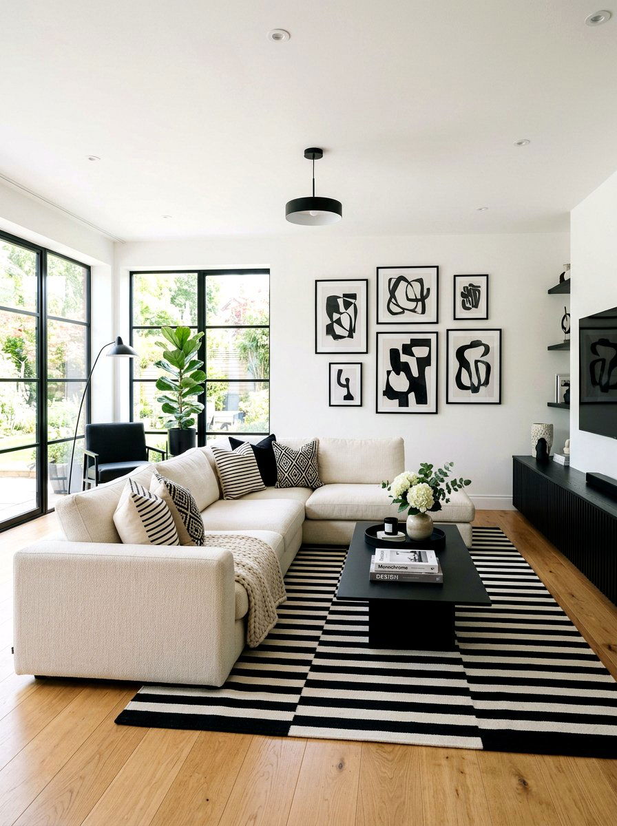 Black And White Living Room Cream Sofa - 30 cream sofa living room ideas