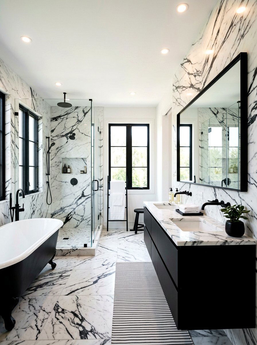 Black And White Marble Bathroom - 30 bathroom color scheme ideas