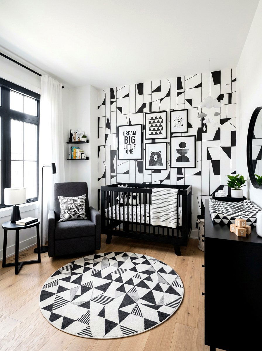 Black And White Nursery - 30 minimalist nursery ideas
