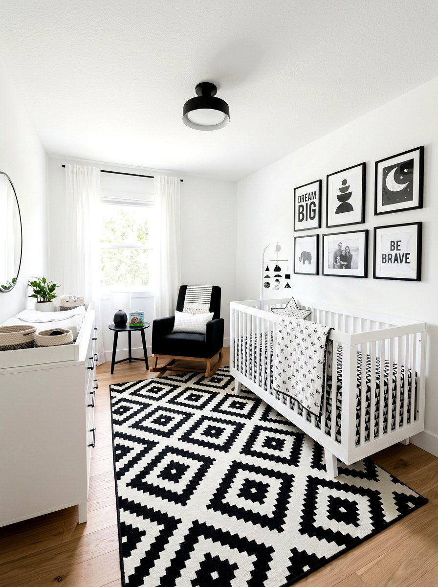 Black And White Nursery - 30 Scandinavian nursery ideas