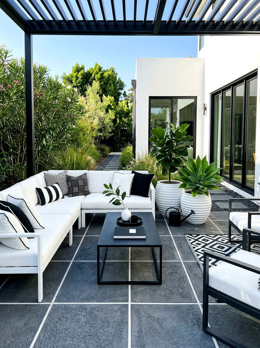 Black And White Patio - 30 modern patio ideas