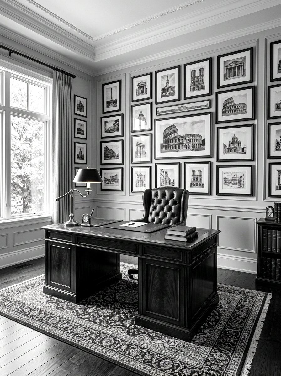 Black And White Photography - 30 art wall office ideas