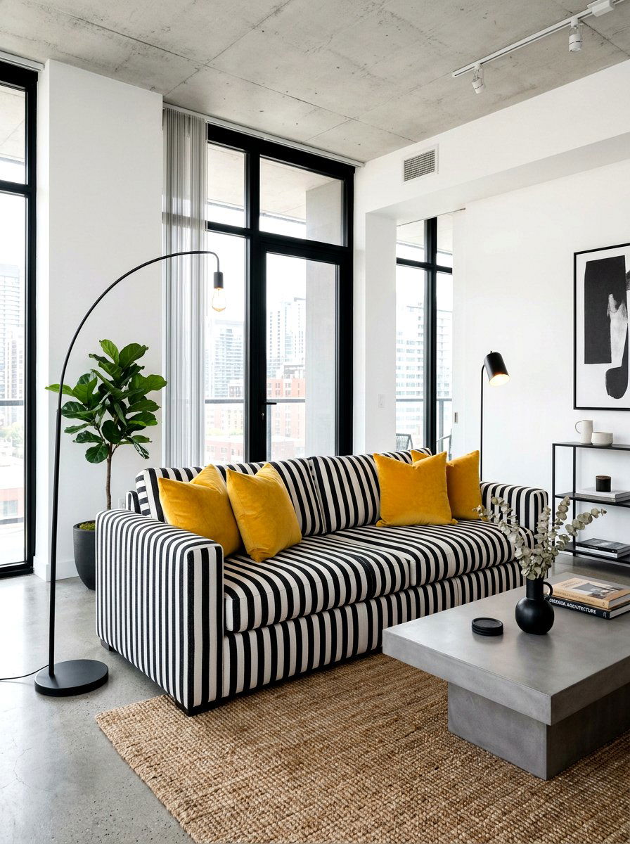 Black And White Stripe Sofa - 30 statement stripe sofa ideas