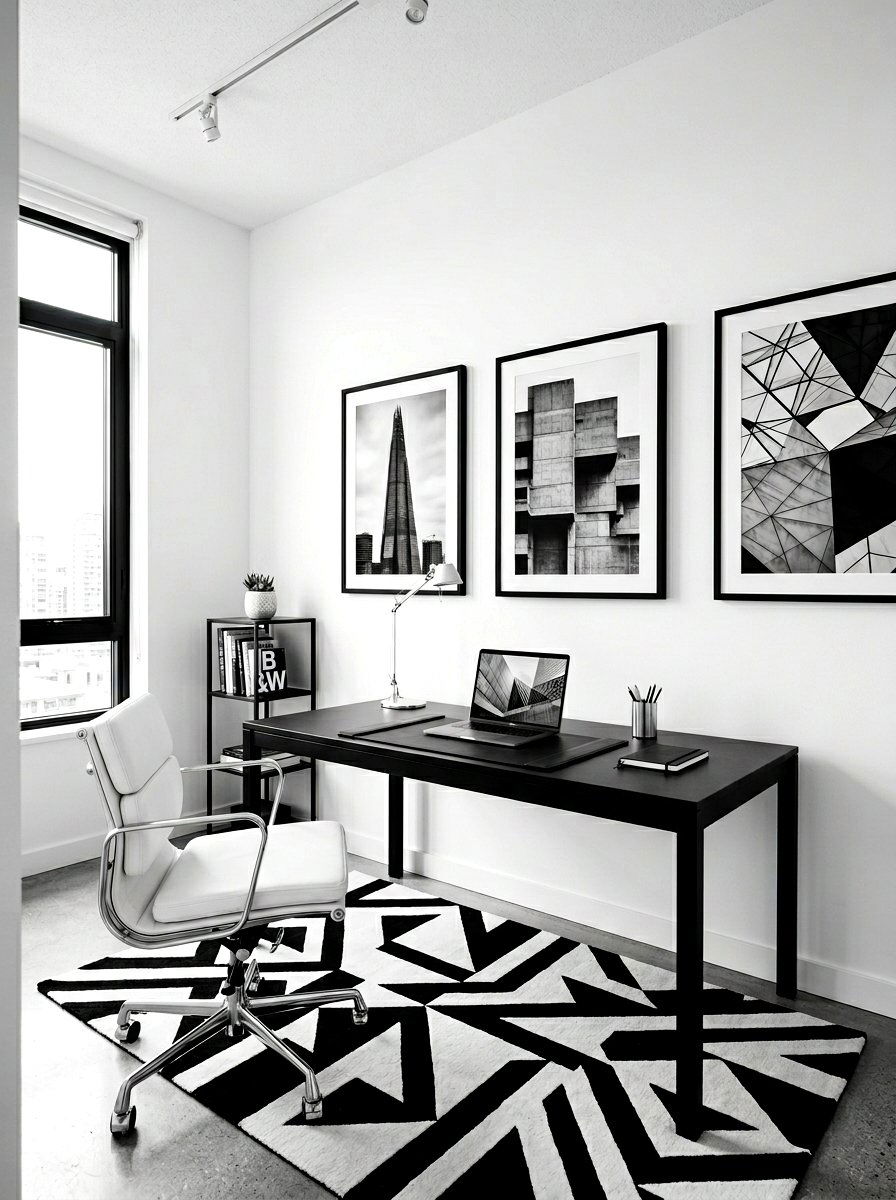 Black And White Studio - 30 masculine home studio ideas