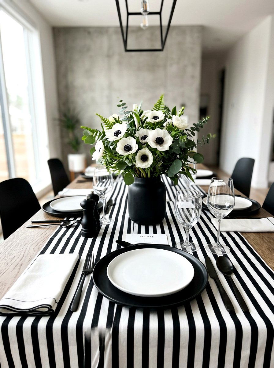 Black And White Table Setting - 30 layered table setting ideas