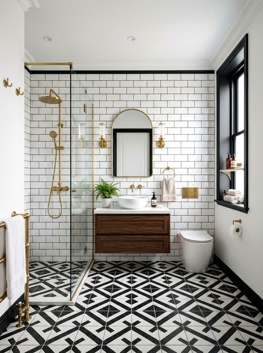 Black And White Tile - 30 condo bathroom ideas
