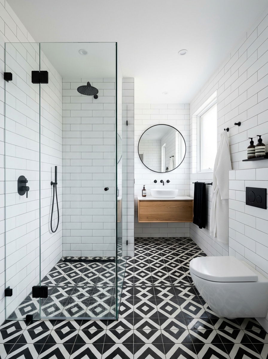 Black And White Wet Room - 30 wet room bathroom ideas