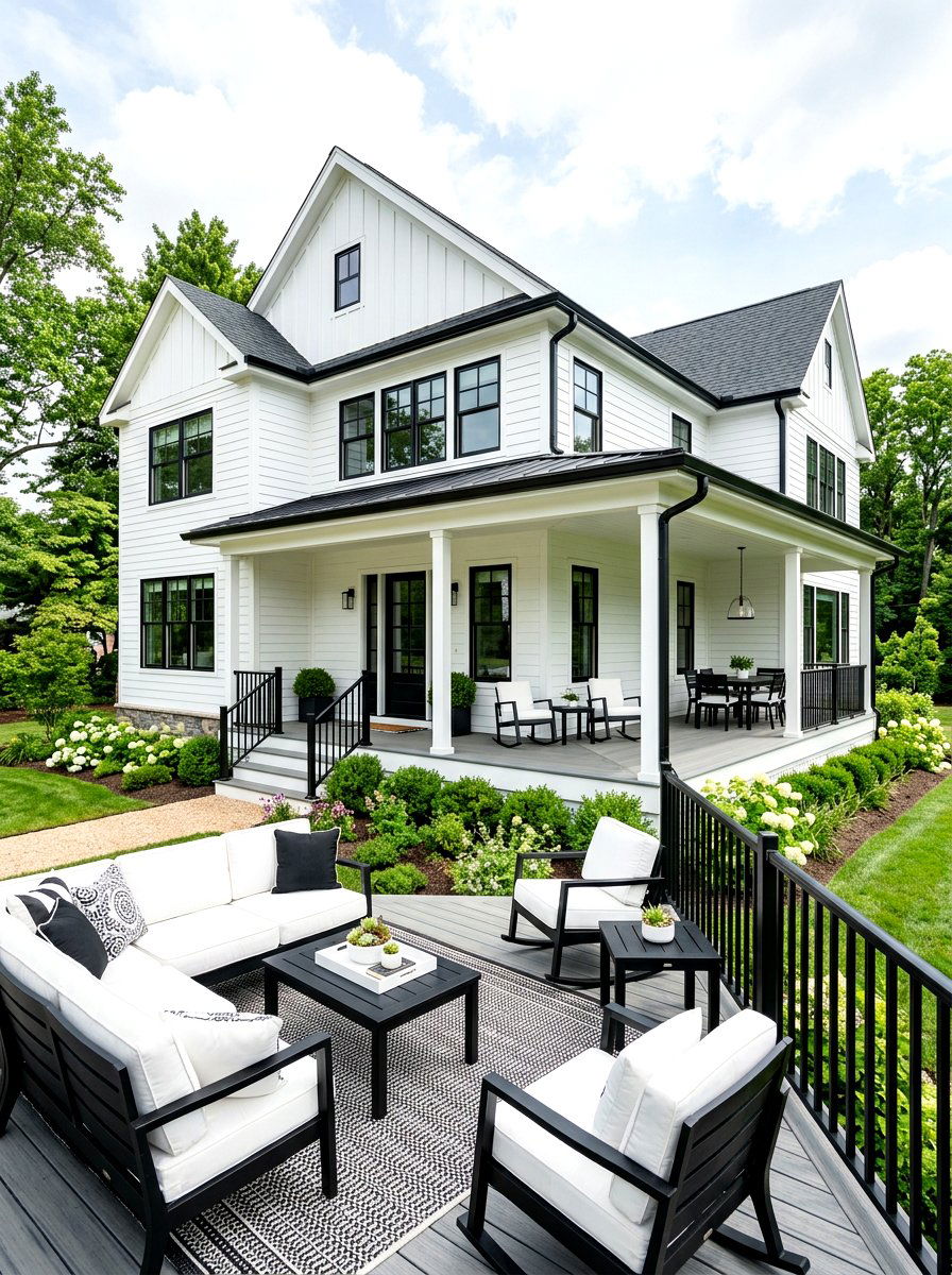 Black And White Wraparound Porch - 30 wraparound porch ideas