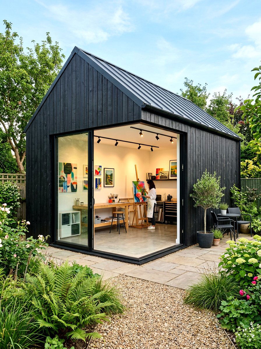Black Art Shed - 30 art shed ideas