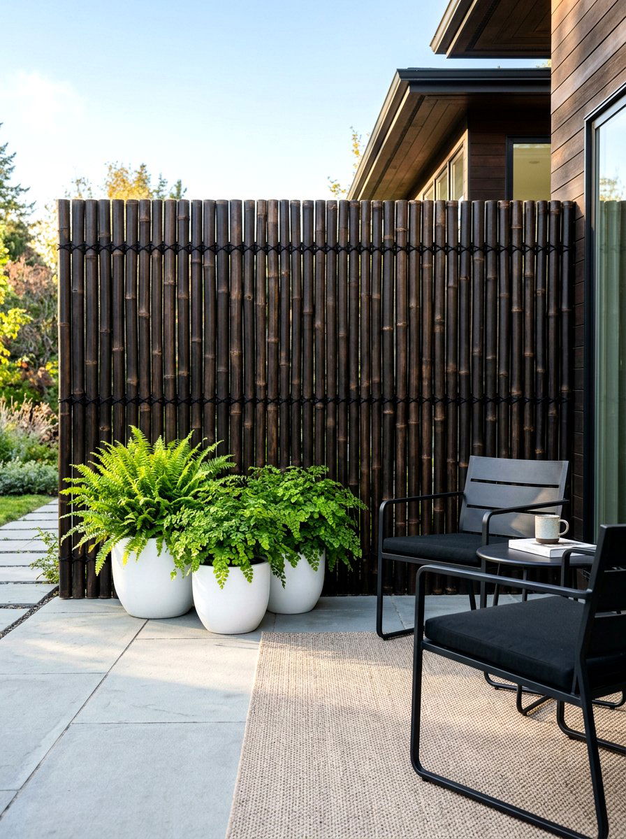 Black Bamboo Privacy Screen - 30 bamboo privacy screen ideas