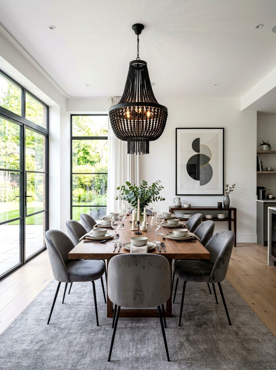 Black Beaded Chandelier - 30 beaded chandelier ideas