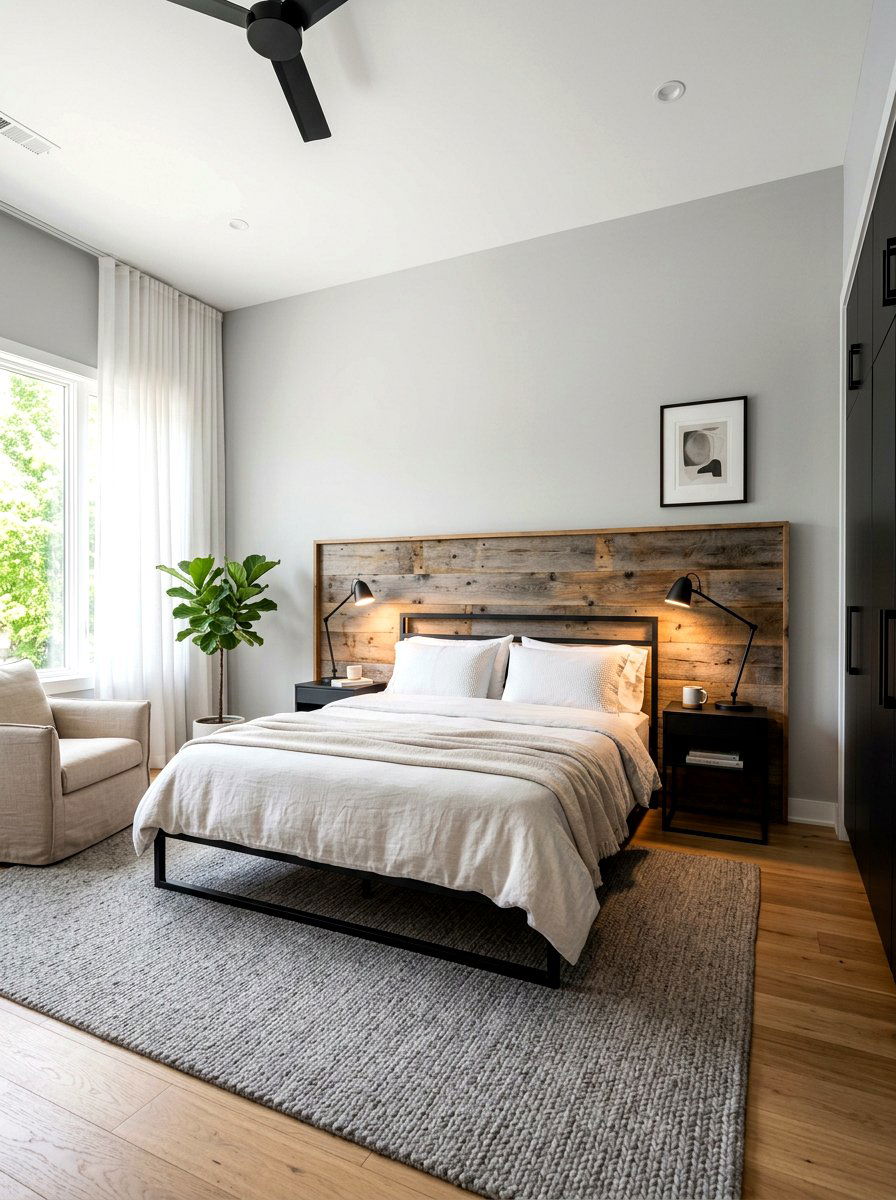 Black Bed Frame Wood Headboard - 30 black and wood decor ideas