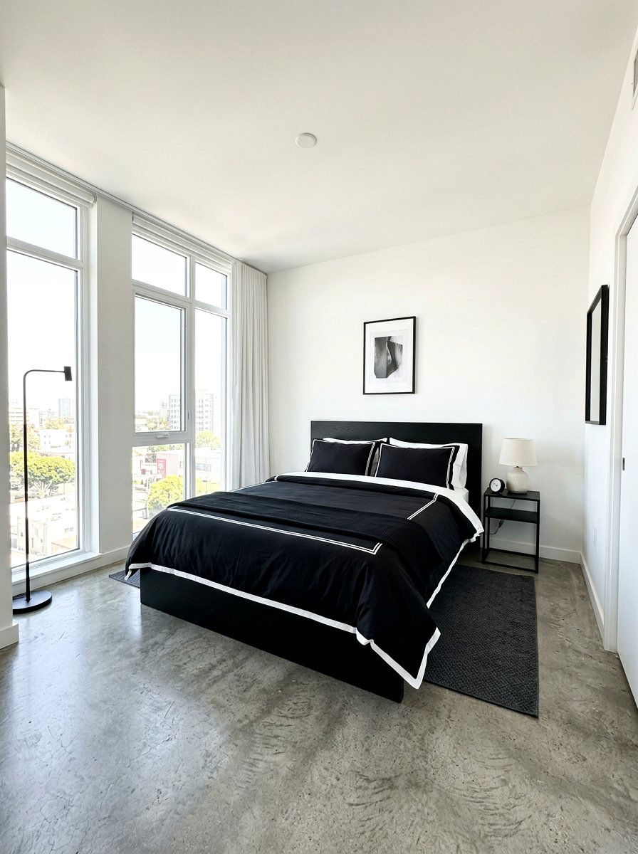 Black Bedding White Trim - 30 contrast trim bedding bedroom ideas