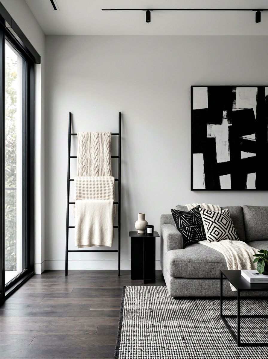 Black Blanket Ladder - 30 blanket ladder ideas