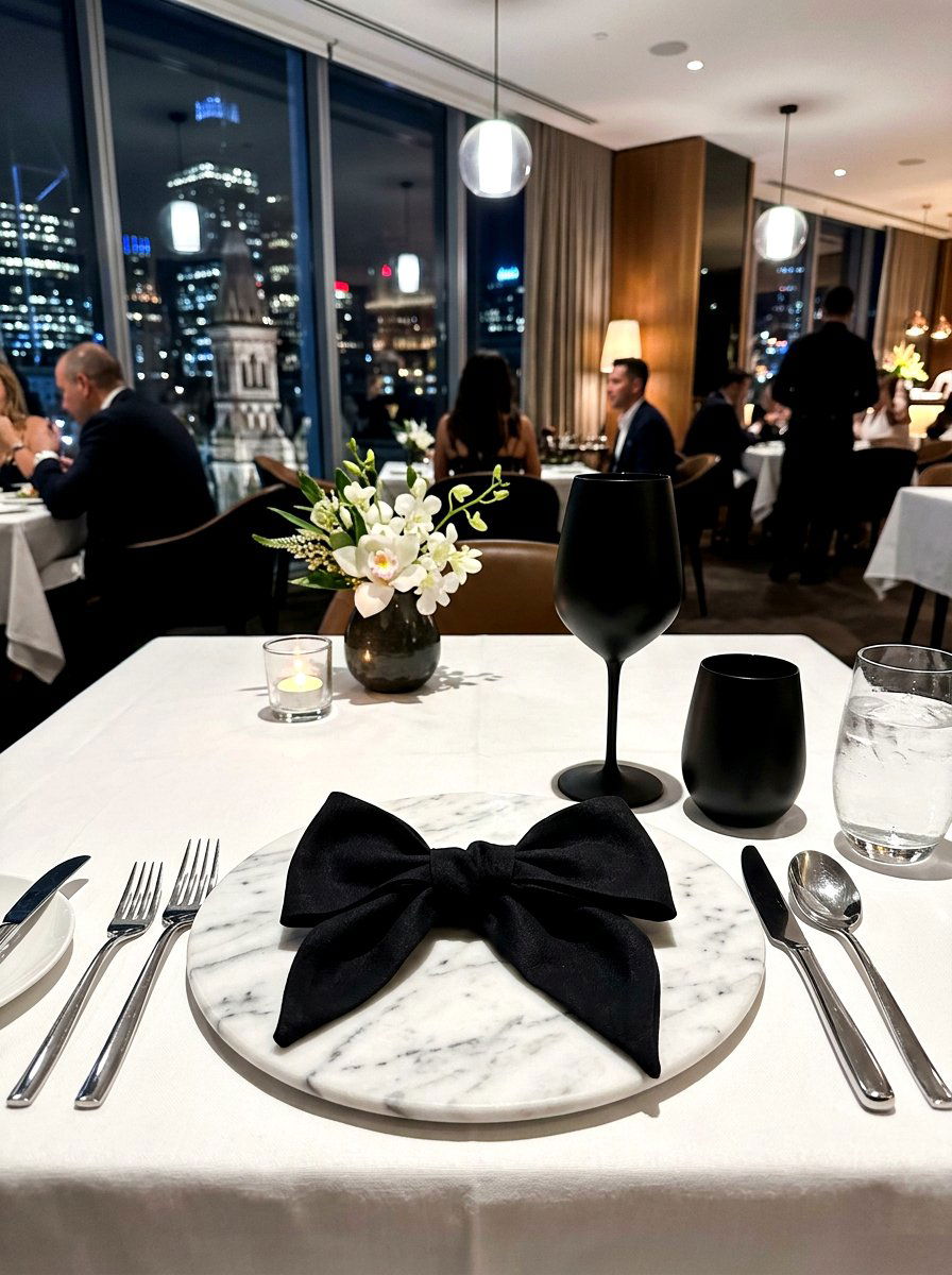Black Bow Napkin - 30 bow napkin ideas