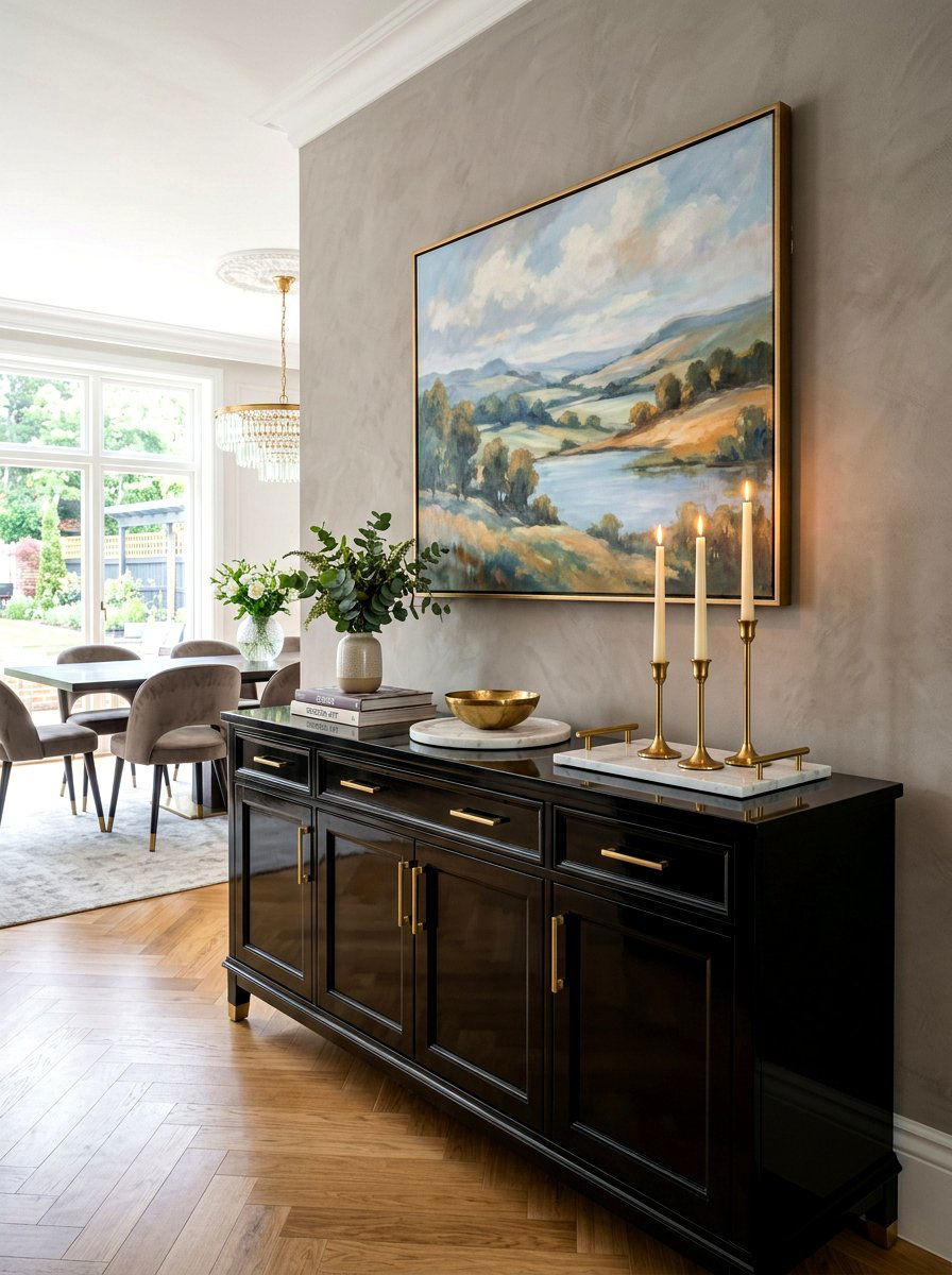Black Buffet Cabinet - 30 dining buffet styling ideas