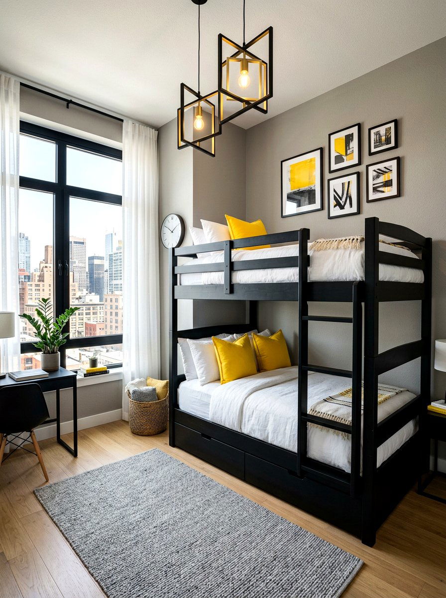 Black Bunk Bed - 30 bunk room ideas