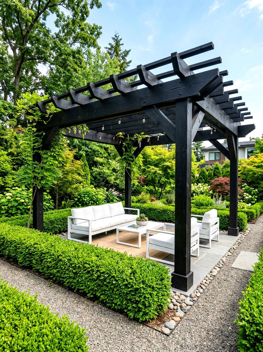 Black Cedar Pergola - 30 cedar pergola ideas