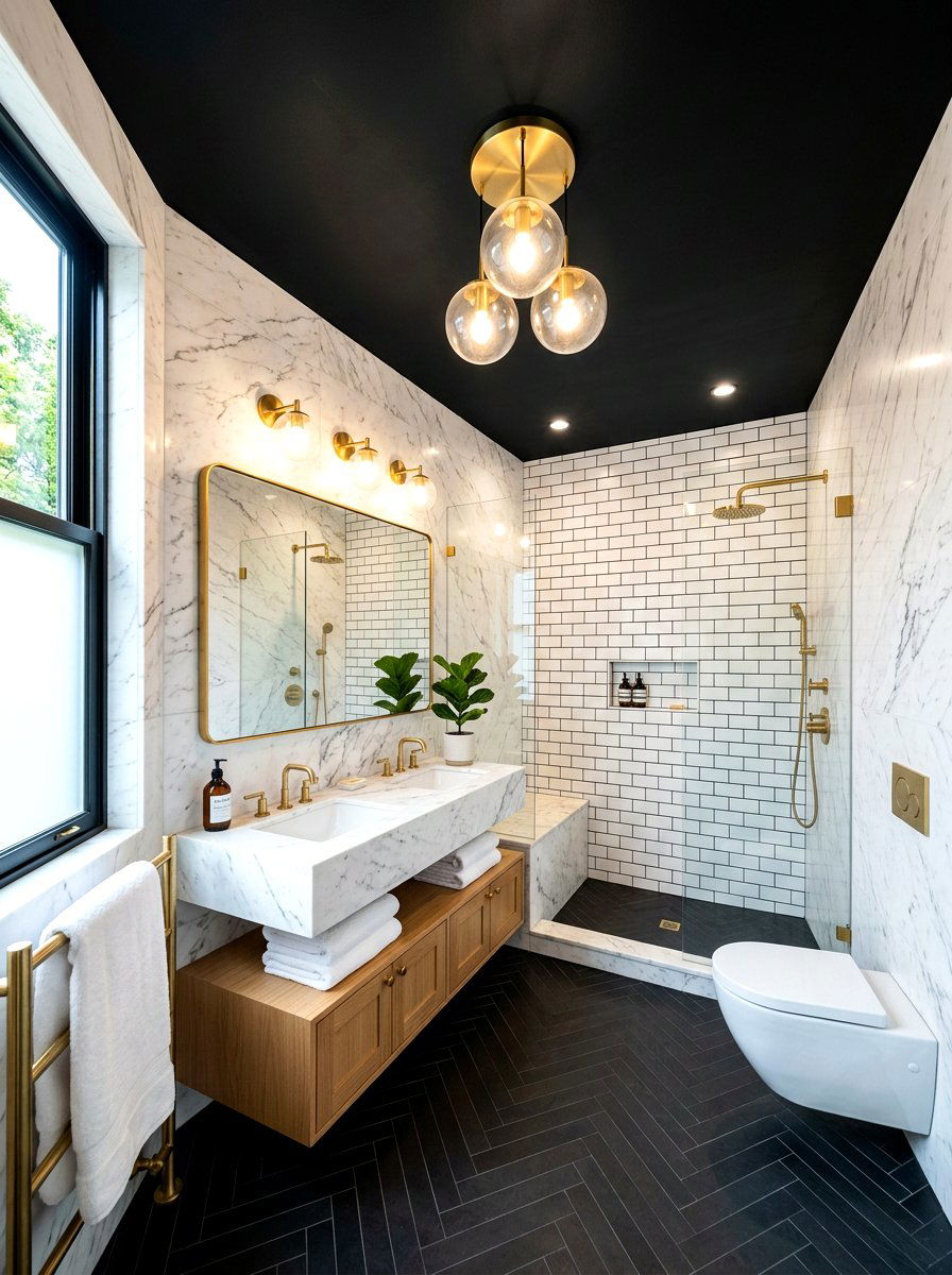 Black Ceiling Bathroom - 30 black bathroom ideas