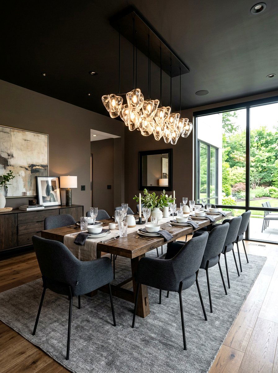 Black Ceiling Dining Room - 30 moody dining room ideas