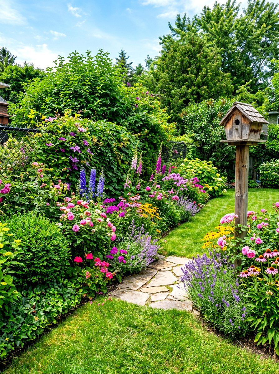 Black Chain Link Fence - 30 small yard fence ideas