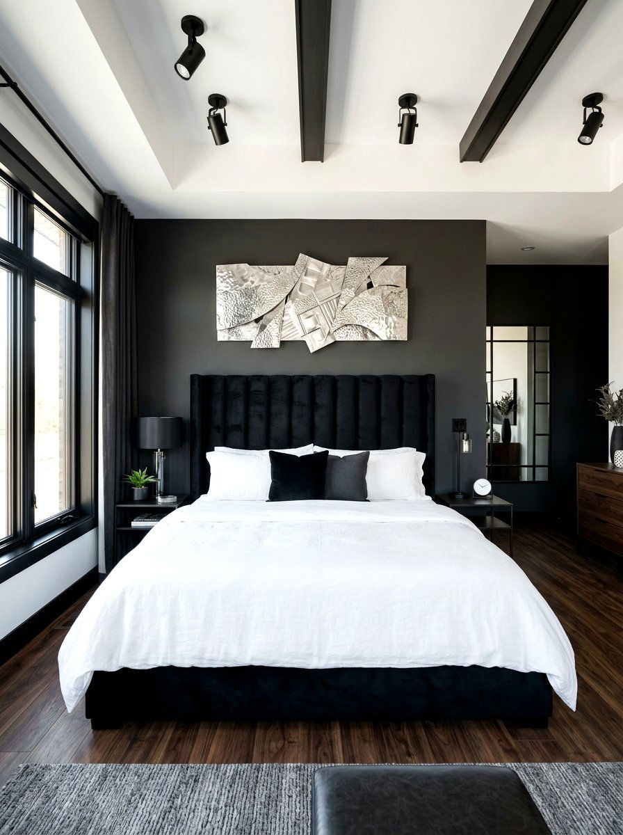 Black Channel Tufted Bed - 30 channel tufted bed ideas