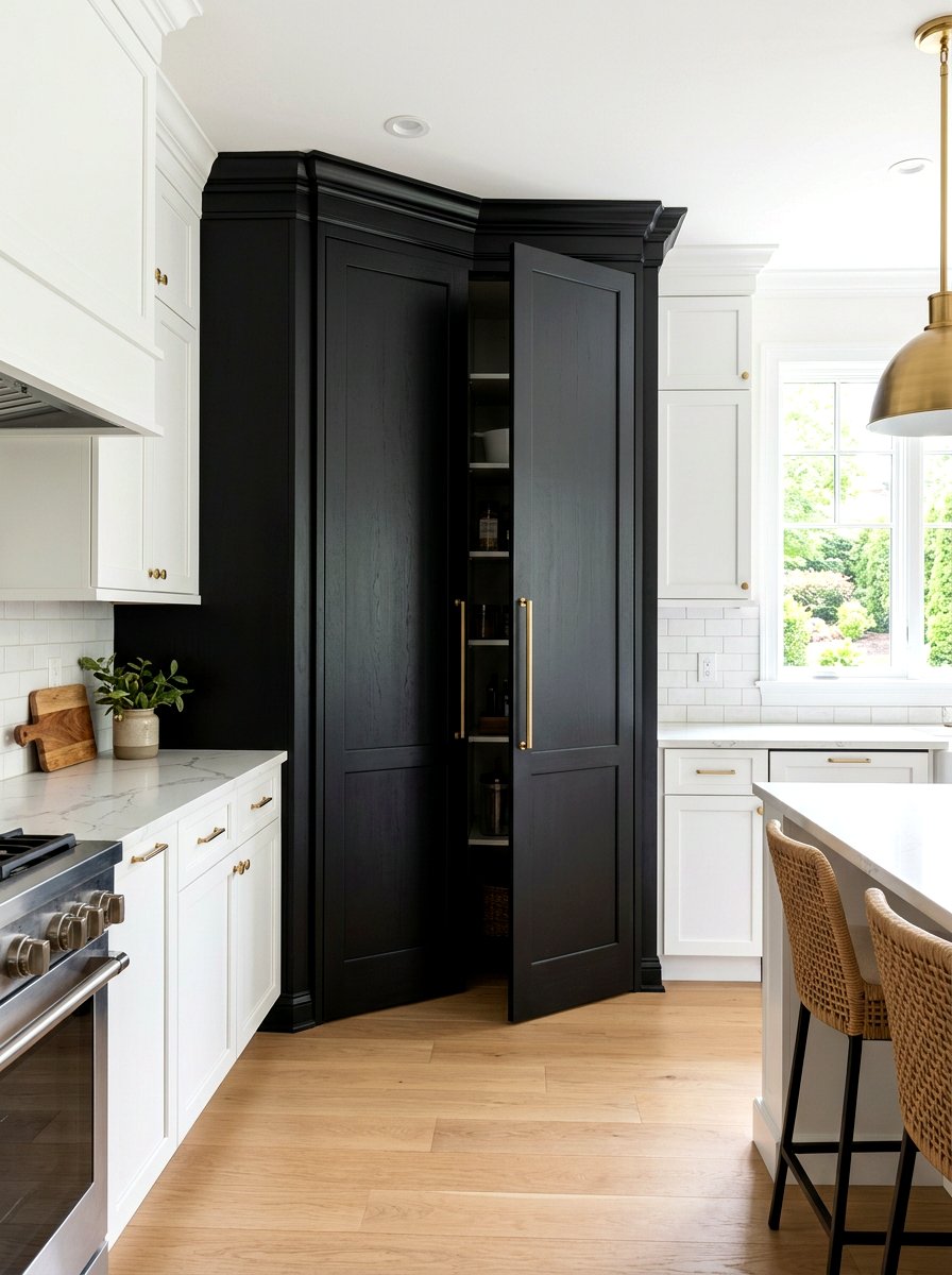 Black Corner Pantry Door - 30 corner pantry ideas