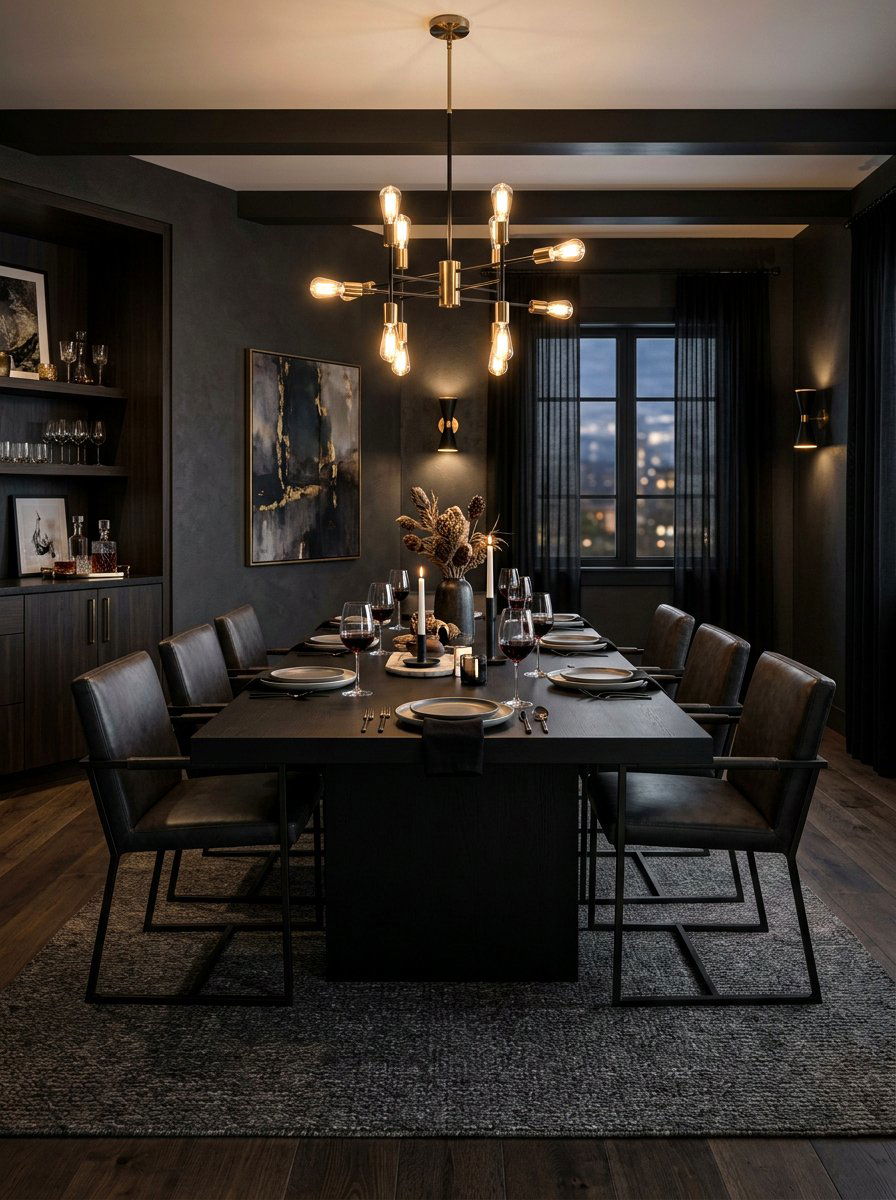 Black Dining Room - 30 modern dining room ideas