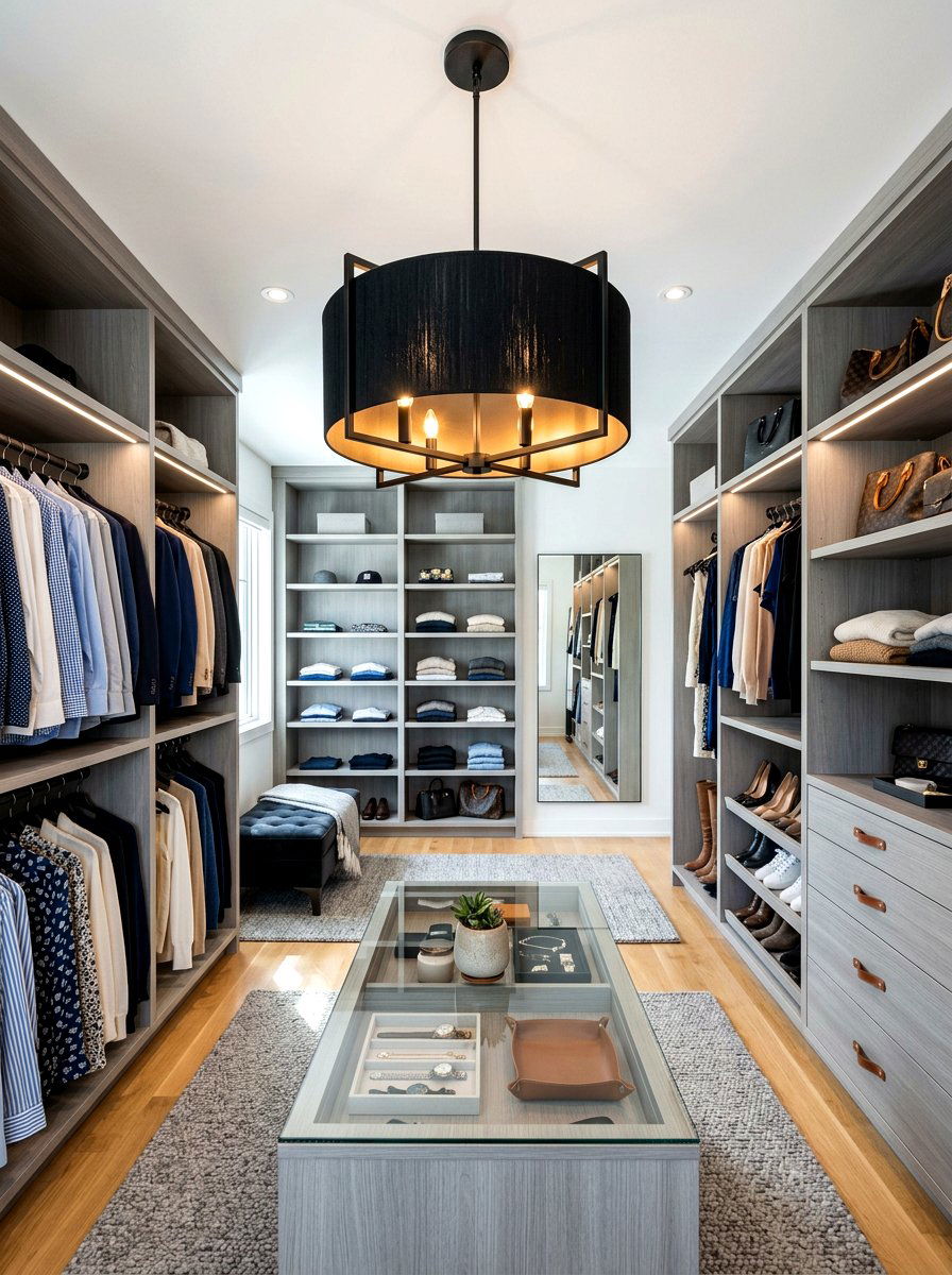 Black Drum Chandelier - 30 closet chandelier ideas