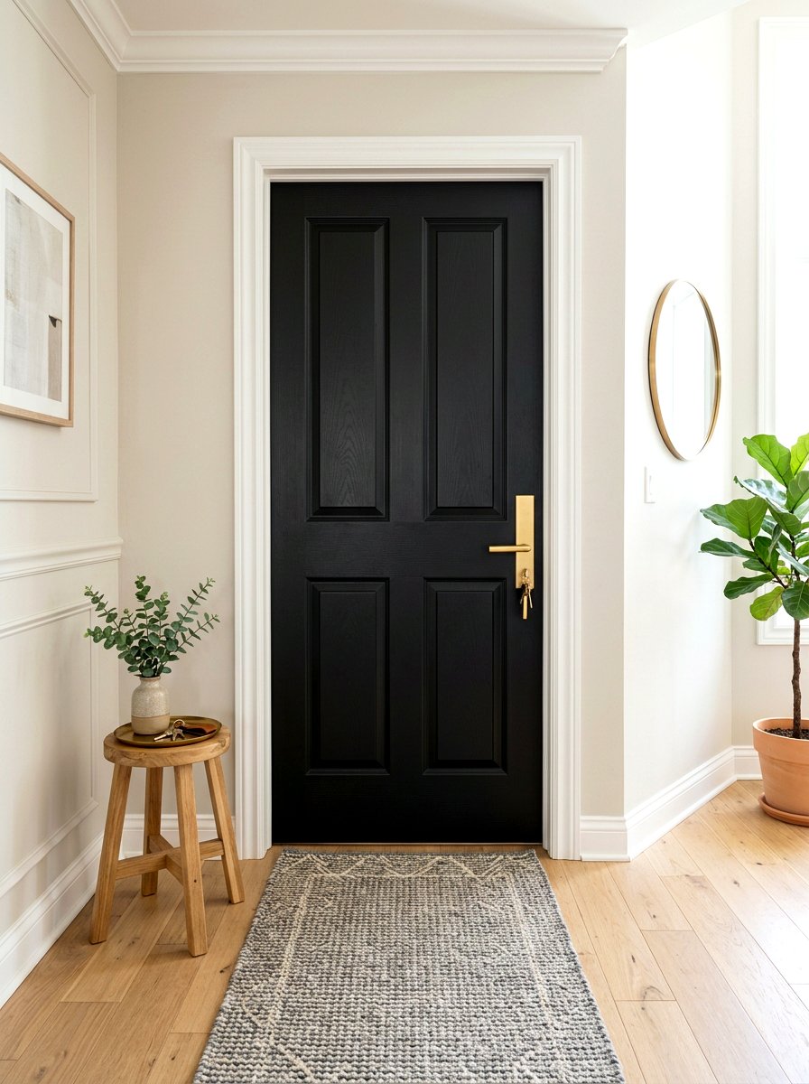 Black Entryway Door - 30 front hallway decor ideas