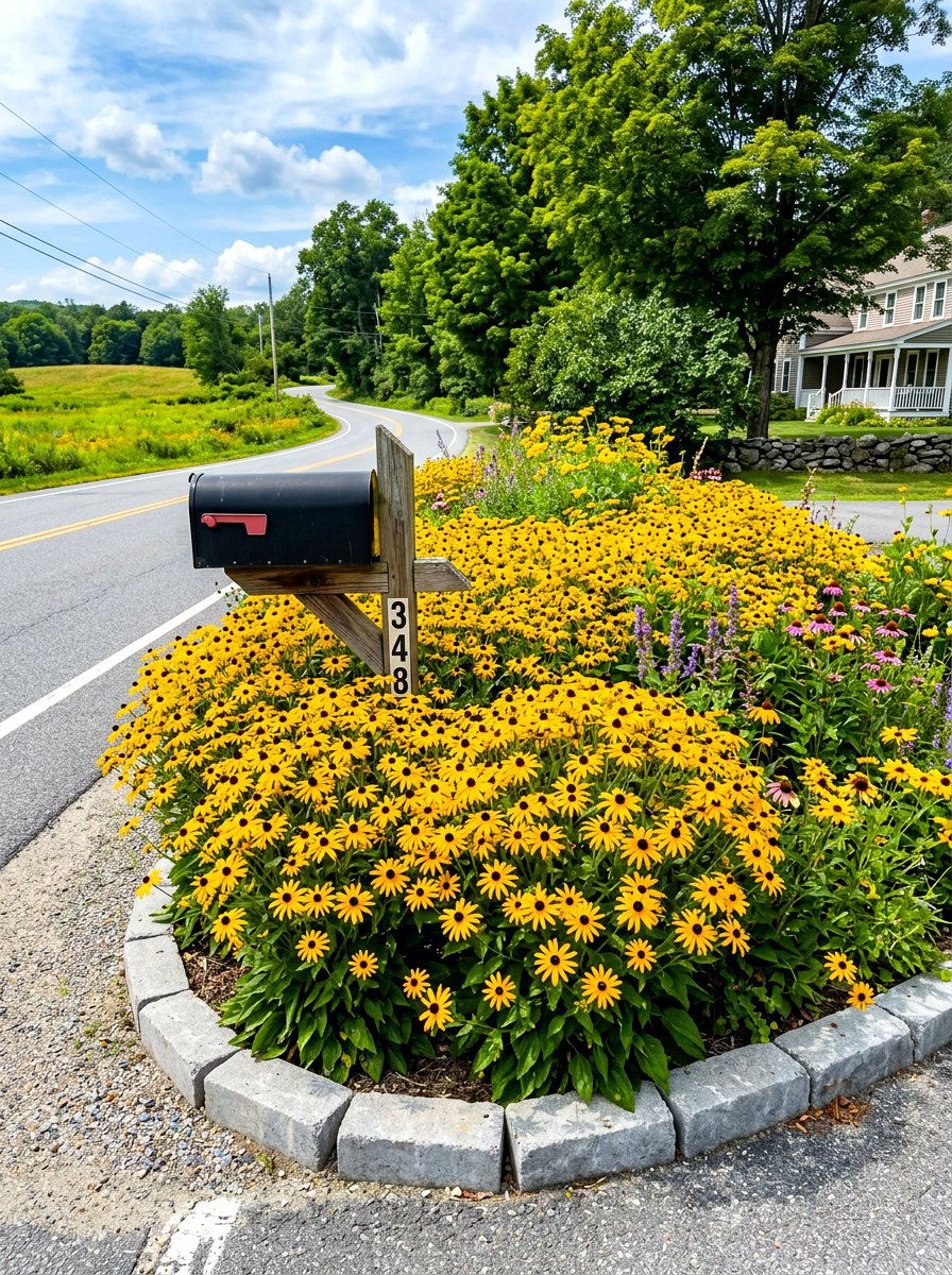 Black Eyed Susan Mailbox Bed - 30 mailbox flower bed ideas