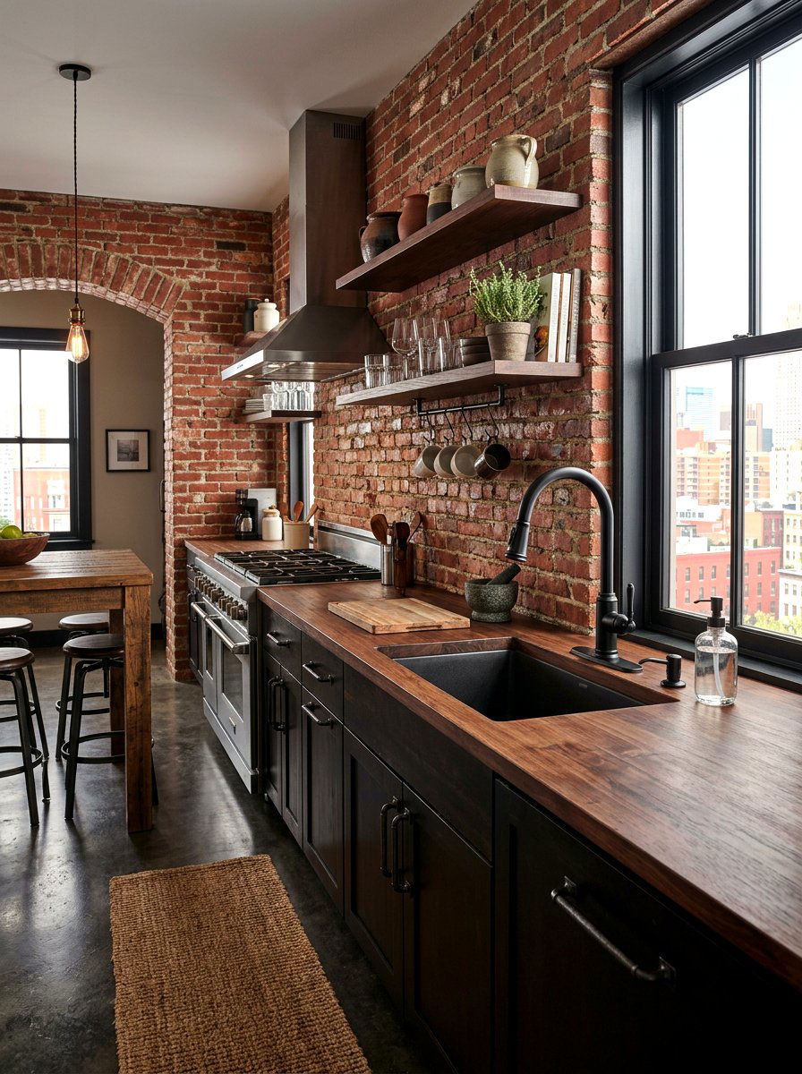 Black Faucet Brick Backsplash Kitchen - 30 black faucet kitchen ideas