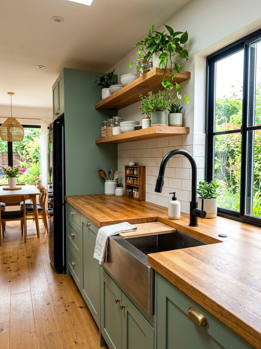 Black Faucet Butcher Block Countertop - 30 black faucet kitchen ideas