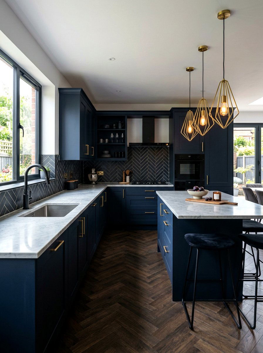 Black Faucet Navy Blue Cabinets - 30 black faucet kitchen ideas