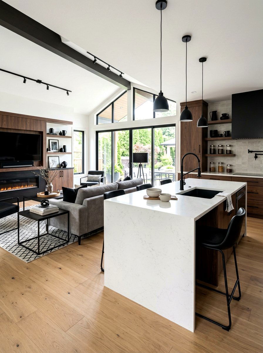 Black Faucet Open Concept Kitchen - 30 black faucet kitchen ideas